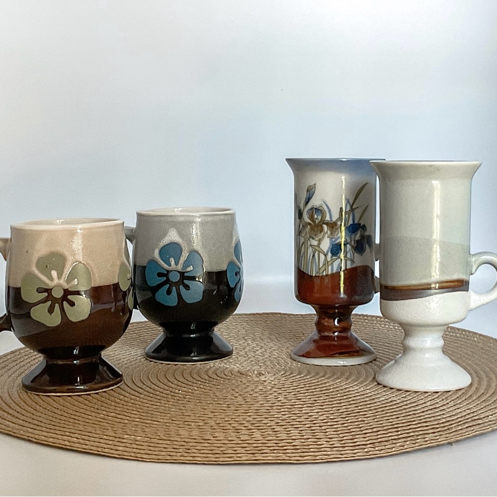 Flower Power Mug Set, Otigiri Style & Consumers Distributing, Vintage 1970